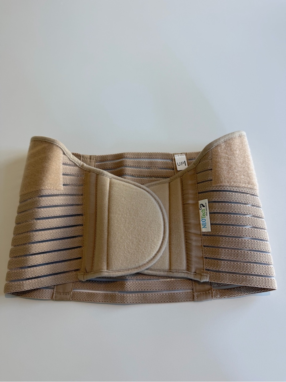 Beige/Tan Support Back Brace with Adjustable Velcro Closure Orthopedic Pregnancy